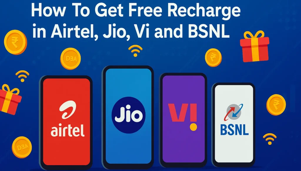 How To Get Free Recharge In Airtel, Jio, Vi And BSNL