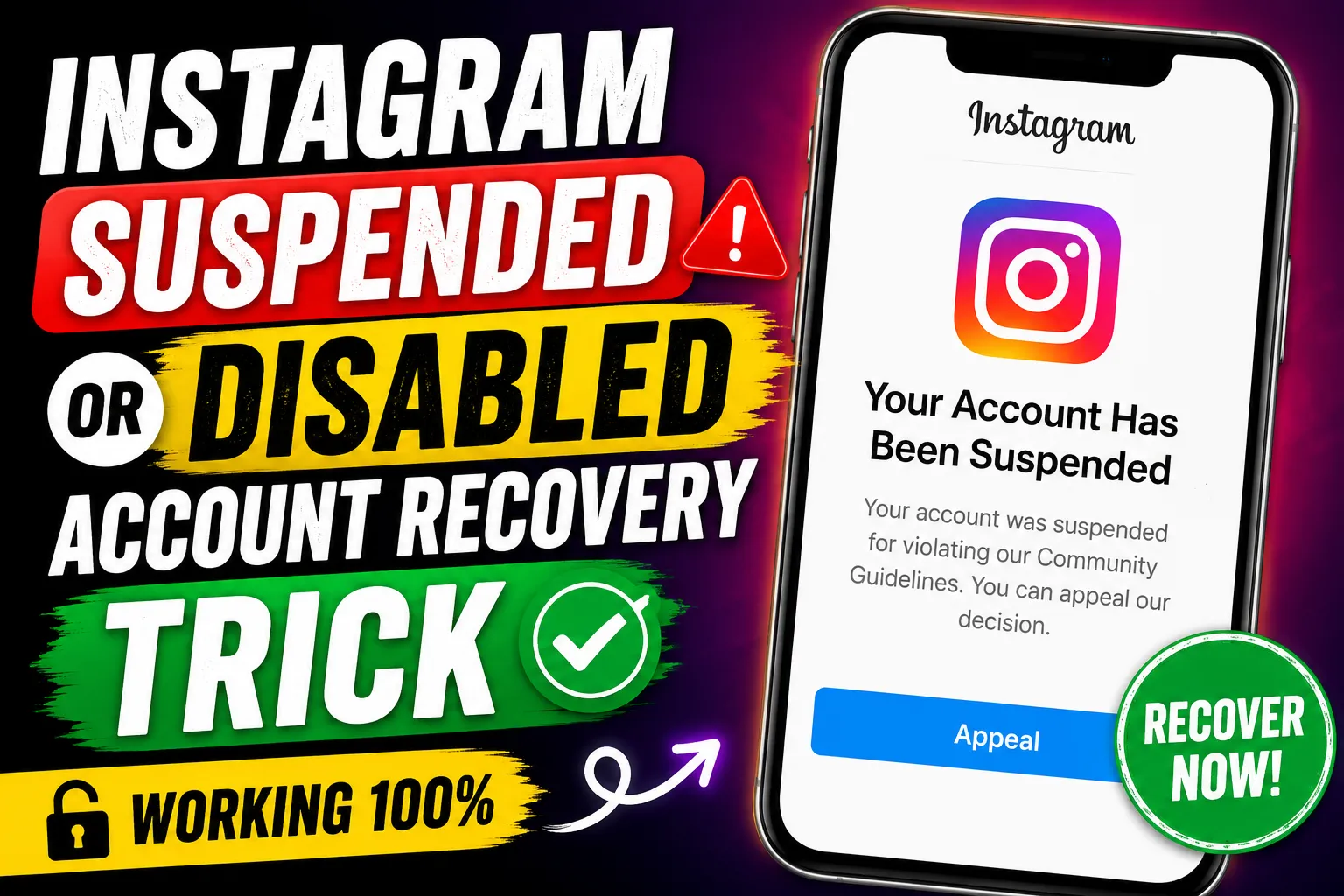 Instagram Suspended or Disabled Account Recovery Trick