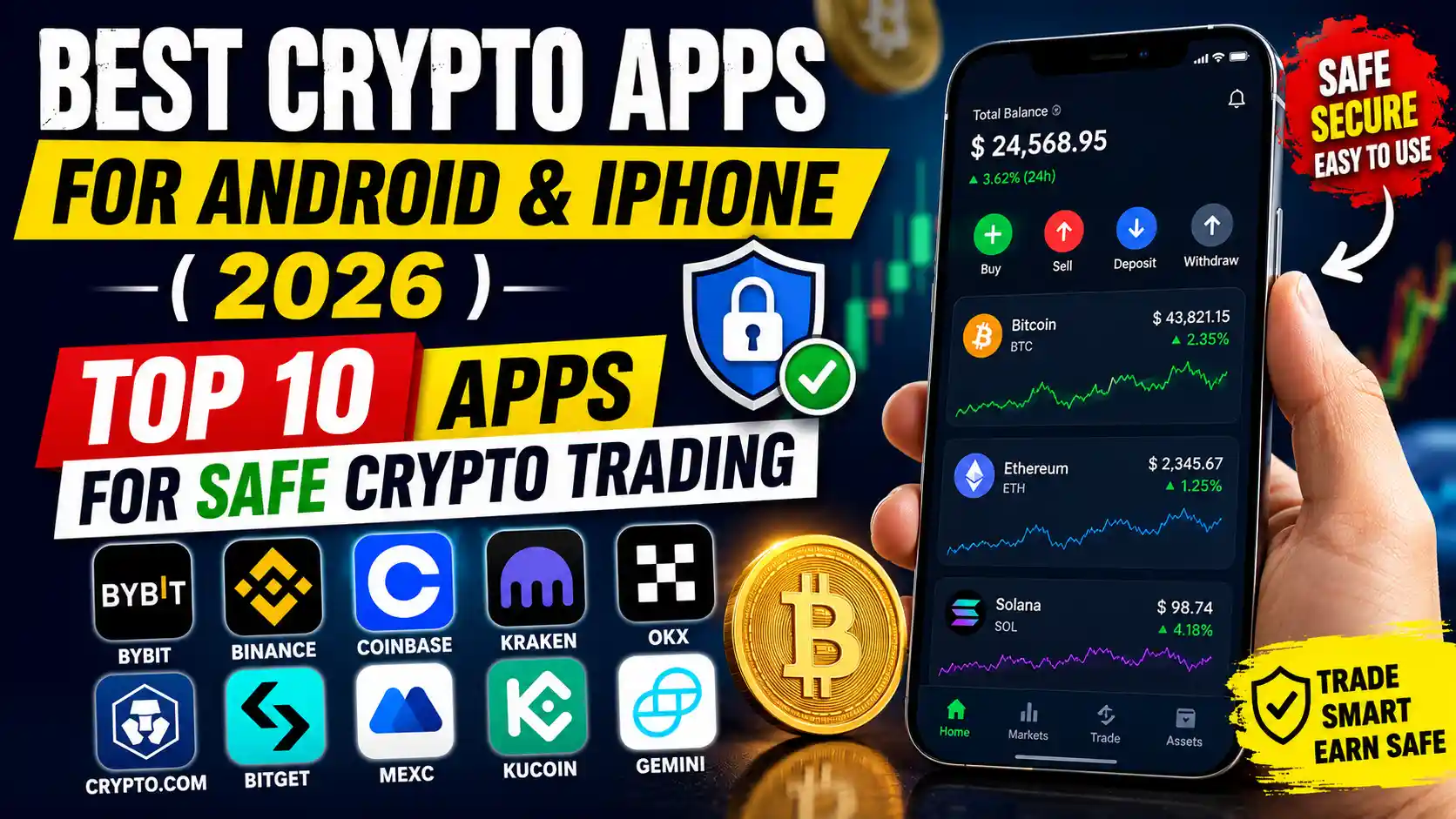 Best Crypto Apps for Android and iPhone (2026) – Top 10 Apps for Safe Crypto Trading
